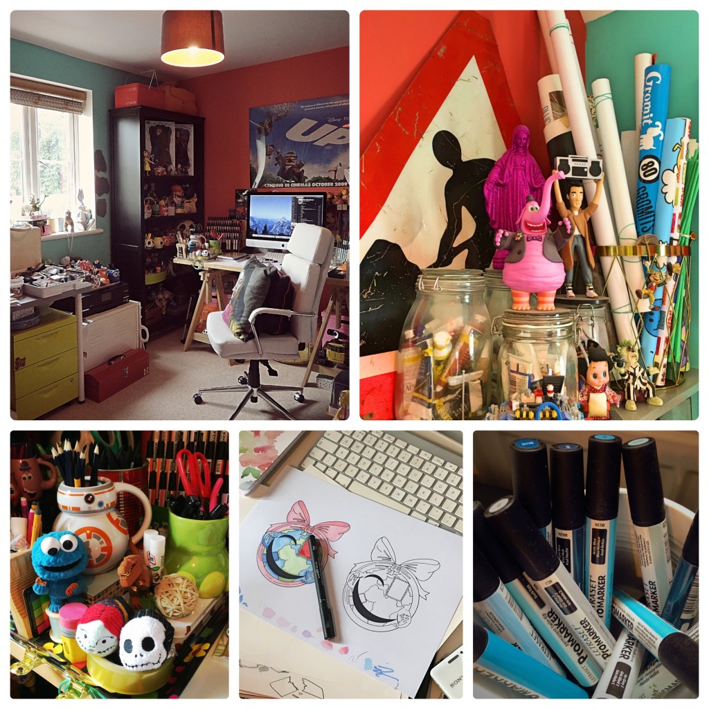Collage of my current creative space
